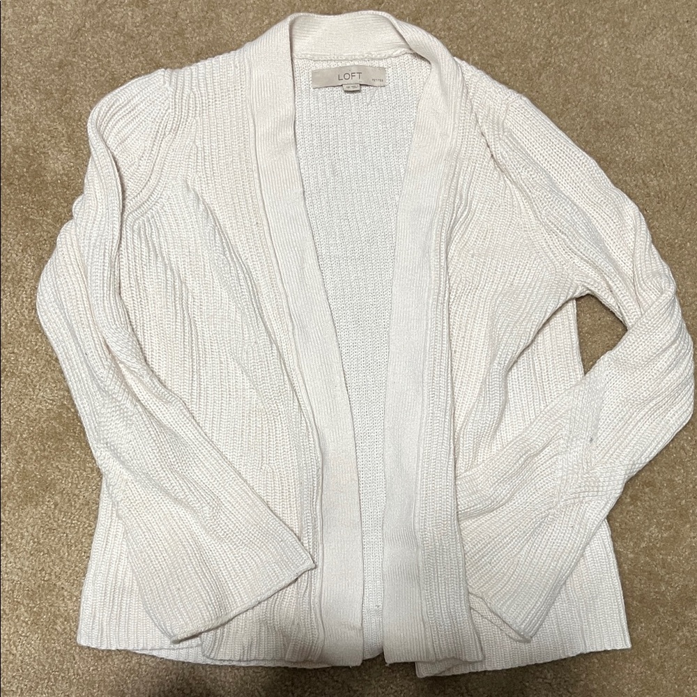 LOFT Women's Elegant Cream Cardigan